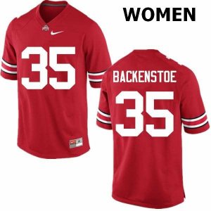 Women's Ohio State Buckeyes #35 Alex Backenstoe Red Nike NCAA College Football Jersey New Release SRM0244YW